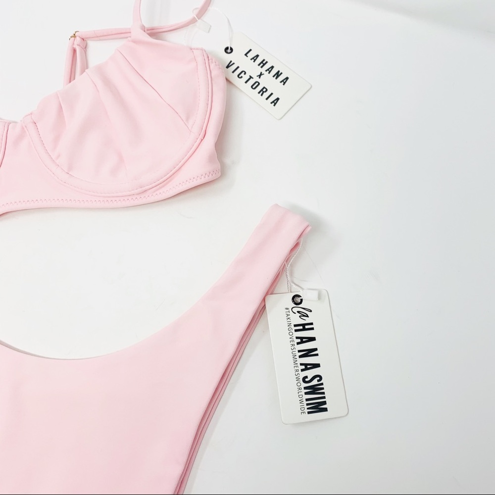 New LaHana Two Piece Bikini Helena pink seamless L - Picture 6 of 8